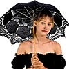 UMBRELLOX Black Lace Hand Sewn Parasol With Wood Handle - Image 5