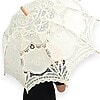 UMBRELLOX Cream White Lace Hand Sewn Parasol With Wood Handle - Image 2